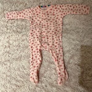 Magnetic me pink floral footed pajamas